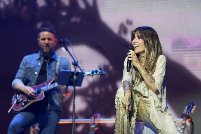Puerto Rican singer Kany Garcia performs on stage during the Cordillera music festival at the Simon Bolivar park in Bogota on September 13, 2026. (Photo by Alejandro GONZALEZ / AFP)