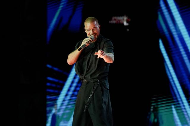 Puerto Rican singer Ricky Martin performs on stage during the Cordillera music festival at the Simon Bolivar park in Bogota on September 13, 2026. (Photo by Alejandro GONZALEZ / AFP)