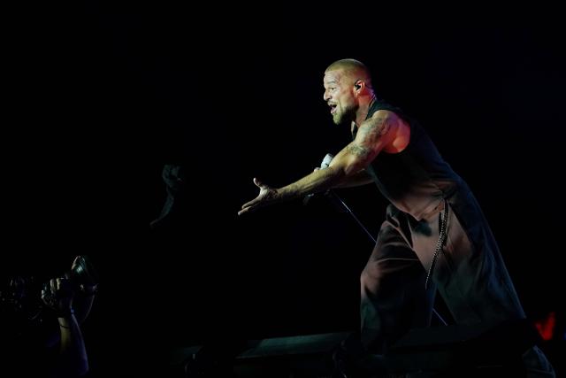 Puerto Rican singer Ricky Martin performs on stage during the Cordillera music festival at the Simon Bolivar park in Bogota on September 13, 2026. (Photo by Alejandro GONZALEZ / AFP)