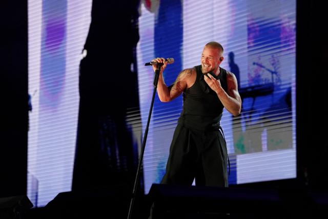 Puerto Rican singer Ricky Martin performs on stage during the Cordillera music festival at the Simon Bolivar park in Bogota on September 13, 2026. (Photo by Alejandro GONZALEZ / AFP)