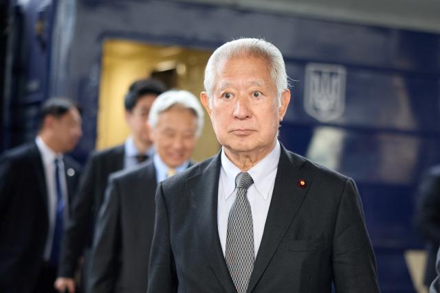 Speaker of the House of Representatives of Japan Eisuke Mori arrives at Kyiv railway station amid Russian invasion of Ukraine on his first visit to Ukraine as speaker, during which he is due to meet senior Ukrainian officials to reaffirm Japan's solidarity with Ukraine, on September 14, 2026. (Photo by AFP)