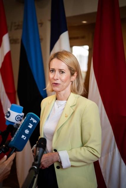European Commission Vice-President and High Representative of the European Union for Foreign Affairs and Security Policy Kaja Kallas speaks to journalists at the Arktikum science centre during The European Arctic Summit in Rovaniemi, Finland, on September 14, 2026. EU leaders meet in Finland's northern city of Rovaniemi to discuss how to strengthen the bloc's presence in the Arctic amid an international showdown over the strategic region. US President Donald Trump's repeated threats to bring Greenland -- an autonomous Danish territory --  under US control, has triggered a diplomatic crisis among allies. (Photo by Jouni Porsanger / Lehtikuva / AFP) / Finland OUT