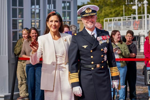 Denmark’s King Frederik X and Queen Mary arrive at Nordre Toldbod before sailing out to the Royal Yacht Dannebrog ahead of their official disembarkation in Copenhagen, Denmark, on September 14, 2026. (Photo by Thomas Traasdahl / Ritzau Scanpix / AFP) / Denmark OUT