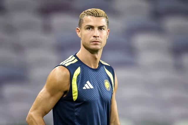 Al-Nassr's Portuguese forward #07 Cristiano Ronaldo attends a training session on the eve of the AFC Champions League Elite (ACL) match between Al-Ain FC and Saudi's Al-Nassr FC, at the Azza Bin Zayed stadium in al-Ain on September 14, 2026. (Photo by FADEL SENNA / AFP)