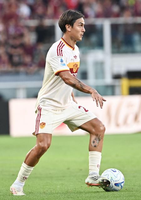 Roma's Argentine forward #21 Paulo Dybala controls the ball during the Italian Serie A football match between Torino FC and Roma at the Olympic Stadium Grande Torino in Turin, northern Italy on September 14, 2026. (Photo by Isabella BONOTTO / AFP)