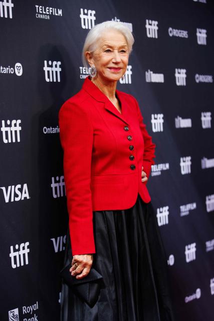British actress Helen Mirren attends the premiere of "A Talent For Murder" during the Toronto International Film Festival at Roy Thomson Hall in Toronto, Ontario, Canada on September 14, 2026. The 2026 Toronto International Film Festival (TIFF) runs September 10-20, 2026. (Photo by Cole Burston / AFP)