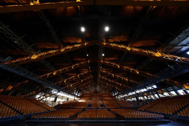 This photograph shows a view of the Tony Garnier Hall on the sidelines of a visit by members of the International Olympic Committee (IOC) Coordination Commission in Lyon on September 14, 2026. (Photo by Alex MARTIN / AFP)