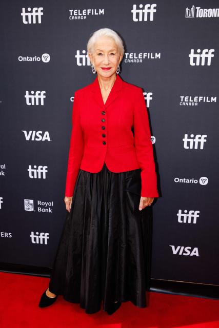 British actress Helen Mirren attends the premiere of "A Talent For Murder" during the Toronto International Film Festival at Roy Thomson Hall in Toronto, Ontario, Canada on September 14, 2026. The 2026 Toronto International Film Festival (TIFF) runs September 10-20, 2026. (Photo by Cole Burston / AFP)