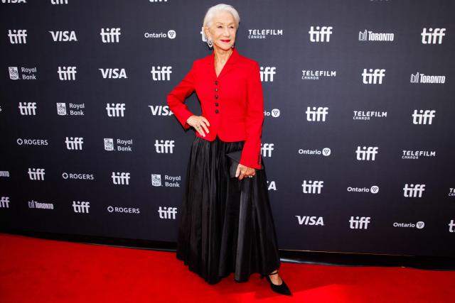British actress Helen Mirren attends the premiere of "A Talent For Murder" during the Toronto International Film Festival at Roy Thomson Hall in Toronto, Ontario, Canada on September 14, 2026. The 2026 Toronto International Film Festival (TIFF) runs September 10-20, 2026. (Photo by Cole Burston / AFP)