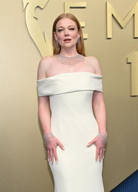 Australian actress Sarah Snook arrives for the 78th Primetime Emmy Awards at the Peacock Theatre at LA Live in Los Angeles on September 14, 2026. (Photo by LISA O'CONNOR / AFP)
