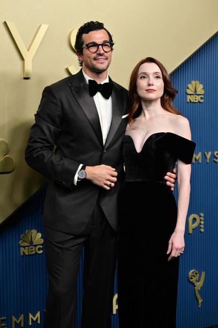 US actor Paul Anthony Kelly and Syd Widziszewski-Kelly arrive for the 78th Primetime Emmy Awards at the Peacock Theatre at LA Live in Los Angeles on September 14, 2026. (Photo by Frederic J. Brown / AFP)