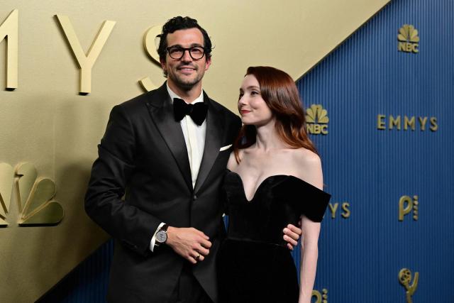 US actor Paul Anthony Kelly and Syd Widziszewski-Kelly arrive for the 78th Primetime Emmy Awards at the Peacock Theatre at LA Live in Los Angeles on September 14, 2026. (Photo by Frederic J. Brown / AFP)