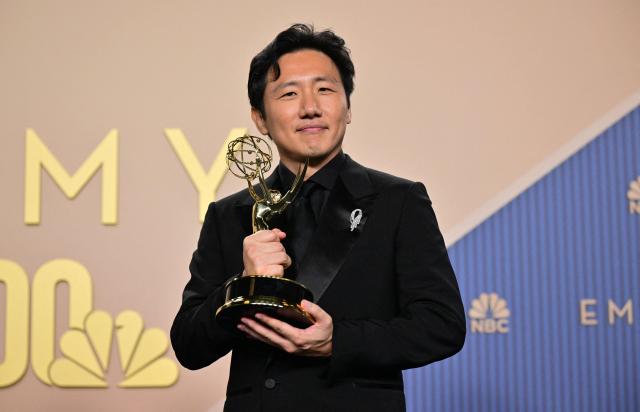 Japanese director Hiro Murai winner of Outstanding Directing for a Comedy Seriesfor "Welcome to Widow's Bay" episode from "Widow's Bay" poses in the press room during the 78th Primetime Emmy Awards at the Peacock Theatre at LA Live in Los Angeles on September 14, 2026. (Photo by Frederic J. Brown / AFP)