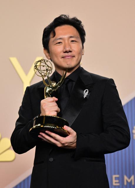 Japanese director Hiro Murai winner of Outstanding Directing for a Comedy Seriesfor "Welcome to Widow's Bay" episode from "Widow's Bay" poses in the press room during the 78th Primetime Emmy Awards at the Peacock Theatre at LA Live in Los Angeles on September 14, 2026. (Photo by Frederic J. Brown / AFP)
