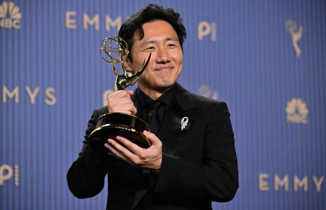 Japanese director Hiro Murai winner of Outstanding Directing for a Comedy Seriesfor "Welcome to Widow's Bay" episode from "Widow's Bay" poses in the press room during the 78th Primetime Emmy Awards at the Peacock Theatre at LA Live in Los Angeles on September 14, 2026. (Photo by Frederic J. Brown / AFP)