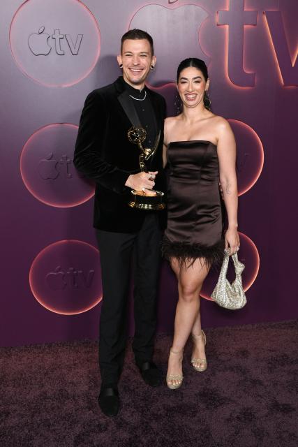 Matt Yocum and Ana Bascha Yocum attend the Apple TV 2026 Emmy nominees party at NYA Studios West in Hollywood, California on September 14, 2026. (Photo by Unique Nicole / AFP)