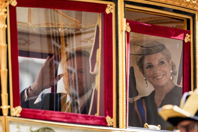 Dutch King Willem-Alexander and Queen Maxima leave the Noordeinde Palace after a ceremony for the opening of First and Second Chambers, in The Hague on September 15, 2026. (Photo by Jeroen Jumelet / ANP / AFP) / Netherlands OUT