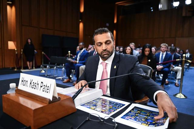 FBI Director Kash Patel takes his seat as he arrives to testify during a Senate Judiciary Committee hearing on FBI oversight, on Capitol Hill in Washington, DC, on September 15, 2026. (Photo by Roberto Schmidt / AFP)