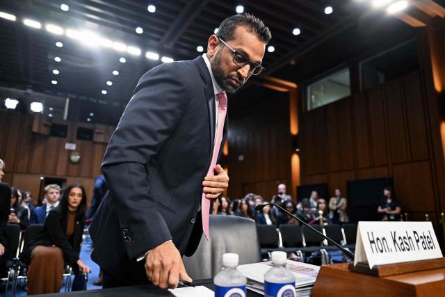 FBI Director Kash Patel takes his seat as he arrives to testify during a Senate Judiciary Committee hearing on FBI oversight, on Capitol Hill in Washington, DC, on September 15, 2026. (Photo by Roberto Schmidt / AFP)
