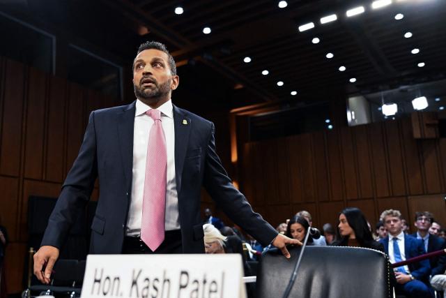 FBI Director Kash Patel takes his seat as he arrives to testify during a Senate Judiciary Committee hearing on FBI oversight, on Capitol Hill in Washington, DC, on September 15, 2026. (Photo by Roberto Schmidt / AFP)