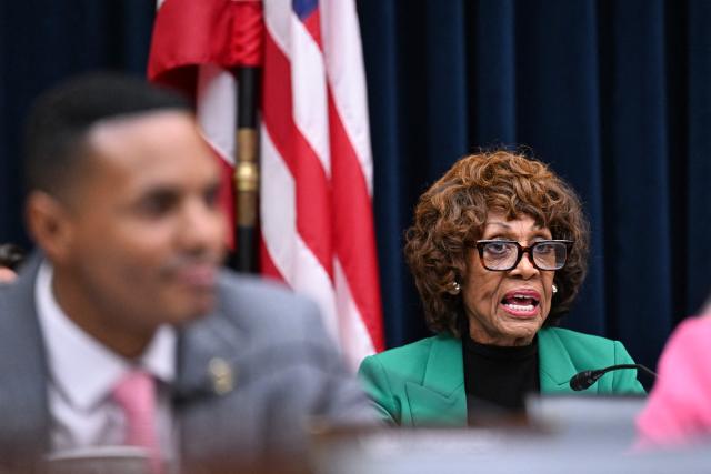 Committee ranking member US Representative Maxine Waters (R), Democrat from California, questions Treasury Secretary Scott Bessent during a House Financial Services Committee hearing on the state of the international financial system on Capitol Hill in Washington, DC, on September 15, 2026. (Photo by Roberto Schmidt / AFP)