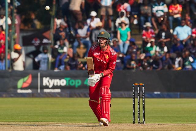 Zimbabwe's Craig Ervine plays a shot during the first One Day International series played between hosts Zimbabwe and  Australia at Harare Sports Club on September 15, 2026 in Harare. (Photo by Jekesai NJIKIZANA / AFP)