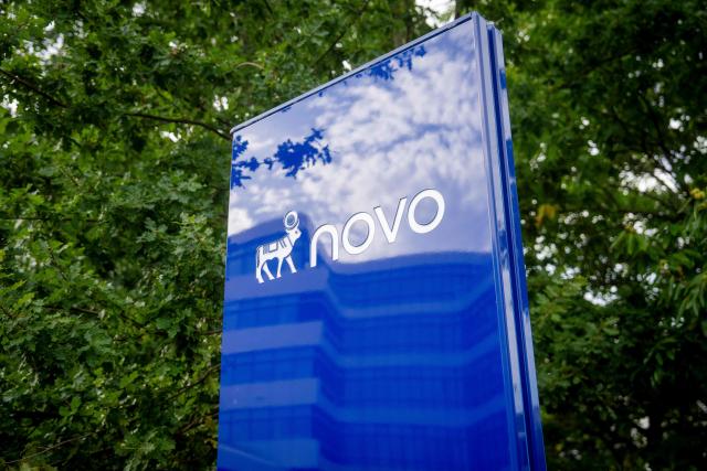 The new logo of Novo (formerly Novo Nordisk) is pictured in Bagsvaerd, Denmark, on September 15, 2026. Novo Nordisk introduces a new logo, new slogan, and a new employee philosophy. It's about keeping up with the times and addressing a new customer group more clearly. The company name Novo Nordisk has been reduced to Novo. The logo with the Apis bull - borrowed from Egyptian mythology - has been reversed, so the bull now looks to the right instead of the left. And the company's slogan will henceforth be "Lasting health starts now". (Photo by Mads Claus Rasmussen / Ritzau Scanpix / AFP) / Denmark OUT
