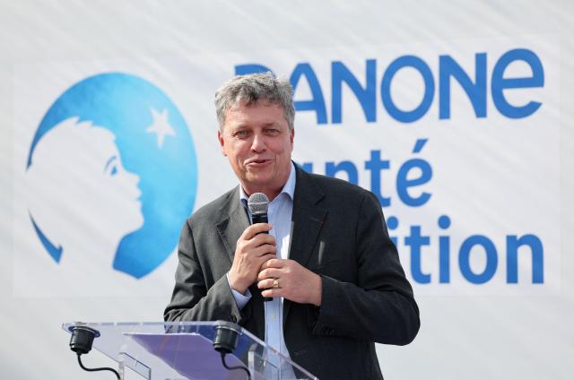 Danone chief executive Antoine de Saint-Affrique speaks during the inauguration of Danone's largest medical nutrition production line in France, in Steenvoorde on September 15, 2026. (Photo by Francois LO PRESTI / AFP)