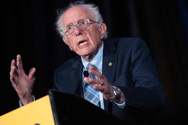 US Senator Bernie Sanders, Independent of Vermont, speaks during the The Pro-Human Assembly, convening the leadership of nearly every constituency of the pro-human movement in the wake of the rise of artificial intelligence, in Washington, DC, September 15, 2026. The event is organized by the "Future of Life Institute," an advocacy group calling for human control of AI, avoiding concentration of power, and strong oversight. (Photo by SAUL LOEB / AFP)