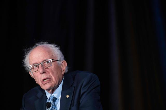 US Senator Bernie Sanders, Independent of Vermont, speaks during the The Pro-Human Assembly, convening the leadership of nearly every constituency of the pro-human movement in the wake of the rise of artificial intelligence, in Washington, DC, September 15, 2026. The event is organized by the "Future of Life Institute," an advocacy group calling for human control of AI, avoiding concentration of power, and strong oversight. (Photo by SAUL LOEB / AFP)
