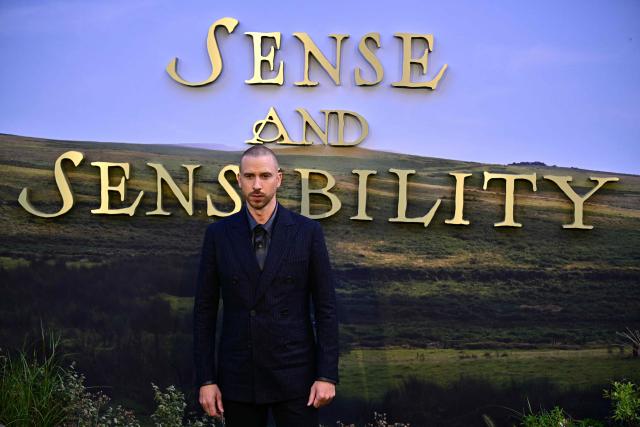 Norwegian actor Herbert Nordrum poses upon their arrival on the red carpet for the world premiere of the film Sense and Sensibility, in Leicester Square in central London on September 15, 2026. (Photo by Ben STANSALL / AFP)