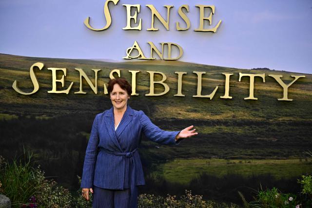 Irish actor Fiona Shaw poses upon their arrival on the red carpet for the world premiere of the film Sense and Sensibility, in Leicester Square in central London on September 15, 2026. (Photo by Ben STANSALL / AFP)