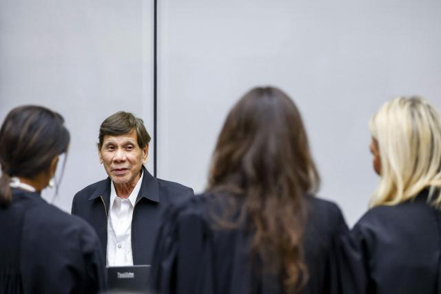 Former Philippine President Rodrigo Duterte appears at the International Criminal Court (ICC) in The Hague on September 16, 2026, during a preparatory session as he faces charges over his “war on drugs,” which killed thousands. Former Philippines president Rodrigo Duterte appeared in person at the International Criminal Court for the first time on September 16, 2026 as he faces charges over his "war on drugs" that killed thousands. The 81-year-old had appeared by video link when he was first brought to the court in The Hague, but had since skipped hearings, with his defence team saying he was too ill. (Photo by Piroschka VAN DE WOUW / ANP / AFP) / Netherlands OUT