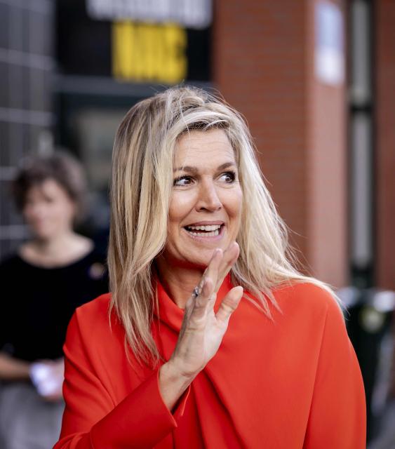Queen Maxima waves as she leaves the NAC Breda stadium after a meeting in Breda, on September 16, 2026. (Photo by Robin van Lonkhuijsen / ANP / AFP) / Netherlands OUT