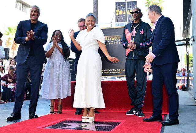 US actress Nia Long steps on her just unveiled star the Hollywood Walk of Fame during her ceremony in the Hollywood neighborhood of Los Angeles on September 16, 2026. (Photo by Frederic J. BROWN / AFP)