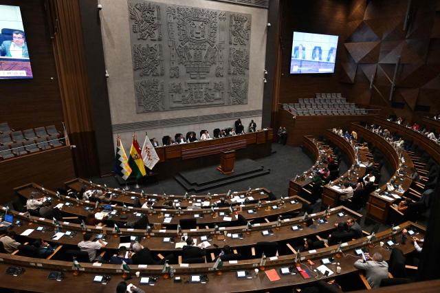General view of an ordinary session of the Plurinational Legislative Assembly in La Paz on September 16, 2026. The Legislative Assembly session to decide on extending the state of exception measure for another 90 days. (Photo by Aizar RALDES / AFP)