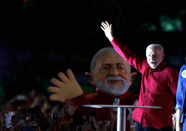 Brazil's President and presidential candidate Luiz Inacio Lula da Silva gestures towards supporters during a campaign rally in Ceilandia, Federal District, Brazil on September 16, 2026. Brazil will hold a presidential election on October 4, 2026. (Photo by Sergio Lima / AFP)