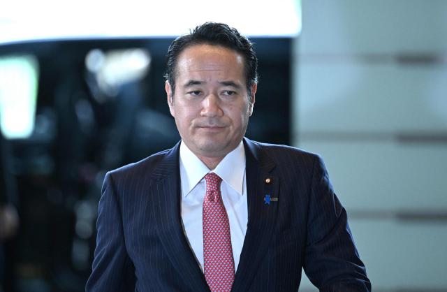 Newly-appointed Japanese Minister of Agriculture, Forestry and Fisheries Kazuo Yana arrives at the prime minister’s office in Tokyo on September 17, 2026, ahead of an expected cabinet reshuffle. (Photo by Rie KIKUCHI / AFP)