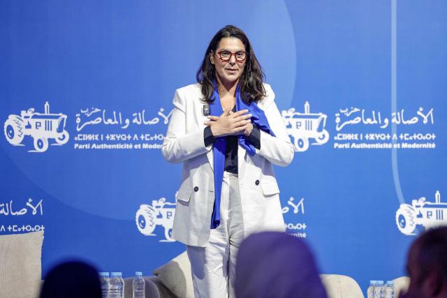 Secretary General of the Authenticity and Modernity Party (PAM) Fatima Ezzahra El Mansouri, who is also Morocco's Minister of National Planning, Urban Planning, Housing and Urban Policy and Mayor of Marrakesh, attends a party rally in Tangier on September 16, 2026, as part of PAM's electoral campaign ahead of Morocco's legislative elections, scheduled for September 23. Campaigning for Morocco's legislative election opened on September 10, with the governing coalition seeking to retain power amid discontent over economic and regional inequalities. The disparities are set to be a major issue in the vote, which will be held days before the first anniversary of a youth-led protest movement. (Photo by Abdel Majid BZIOUAT / AFP)