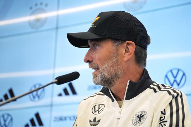 Germany's National coach Juergen Klopp addresses a press conference to announce his squad, on September 17, 2026 at the headquarters of DFB (German Football Federation) in Frankfurt, western Germany, ahead of the Nations league football matches. (Photo by Hannes P. Albert / AFP)