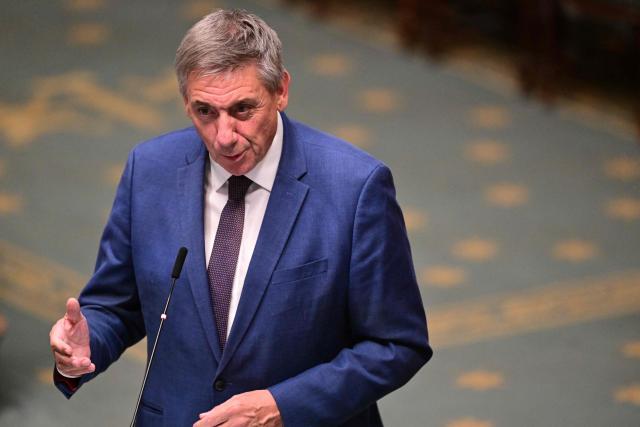 Belgian Deputy Prime Minister and Finance Minister Jan Jambon attends a plenary session of the Chamber at the federal parliament in Brussels, on September 17, 2026. (Photo by DIRK WAEM / Belga / AFP) / Belgium OUT