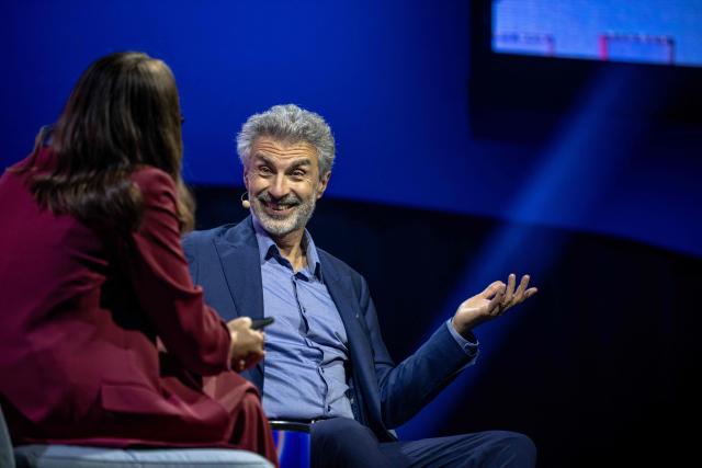 Canadian computer scientist Yoshua Bengio, co-President and Scientific Director of LawZero, and Founder and Scientific Advisor of Mila Institute speaks during day two of the "ALL IN 2026" conference at the Palais des Congres de Montreal in Montreal, Quebec, Canada, on September 17, 2026. "ALL IN" is Canada's largest artificial intelligence and technology event. (Photo by ANDREJ IVANOV / AFP)