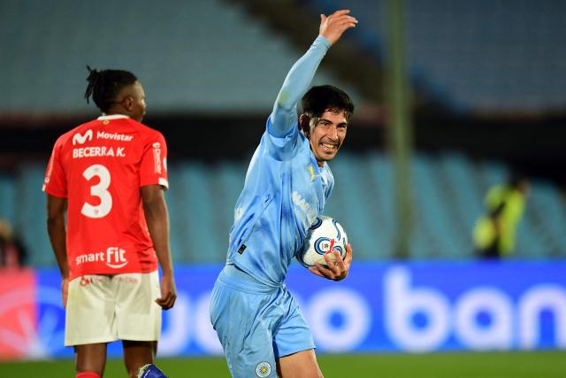 Montevideo City Torque's forward #09 Salomon Rodriguez celebrates after scoring during the Copa Sudamericana quarter-final second leg football match between Uruguay's Montevideo City Torque and Peru's Cienciano at the Centenario stadium in Montevideo on September 17, 2026. (Photo by Dante FERNANDEZ / AFP)