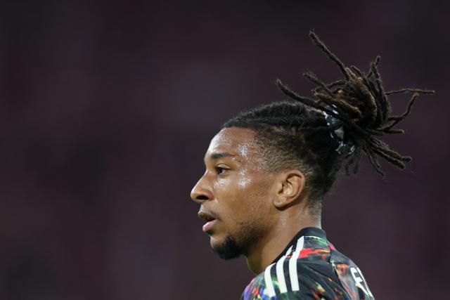 Bayern Munich's French midfielder #17 Michael Olise looks on during the German first division Bundesliga football match between FC Bayern Munich and Union Berlin in Munich, southern Germany on September 18, 2026. (Photo by Alexandra BEIER / AFP)