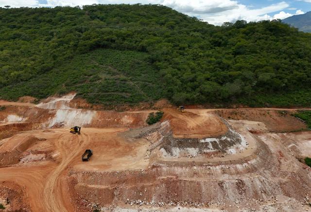 Aerial view of Era Dorada mining project in Asuncion Mita, Jutiapa, Guatemala on September 18, 2026. Communities and environmental organizations from Guatemala and El Salvador called on Guatemala's Public Prosecutor's Office to permanently close the operations of Era Dorada mining project four years after a municipal consultation rejected metal mining in the municipality. (Photo by Marvin RECINOS / AFP)