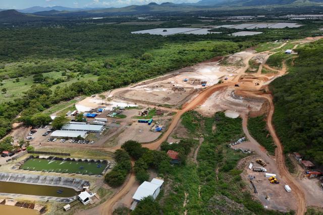 Aerial view of Era Dorada mining project in Asuncion Mita, Jutiapa, Guatemala on September 18, 2026. Communities and environmental organizations from Guatemala and El Salvador called on Guatemala's Public Prosecutor's Office to permanently close the operations of Era Dorada mining project four years after a municipal consultation rejected metal mining in the municipality. (Photo by Marvin RECINOS / AFP)