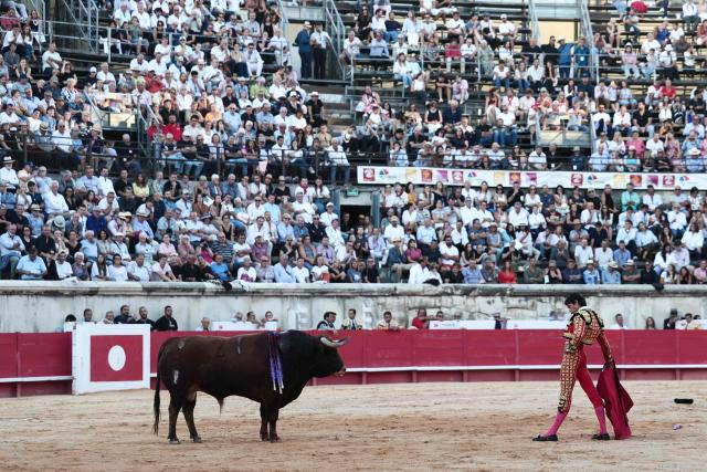 French matador Sebastien Castella performs during a bullfight as part of the Feria in Nîmes, southern France, on September 19, 2026. (Photo by Thibaud MORITZ / AFP)
