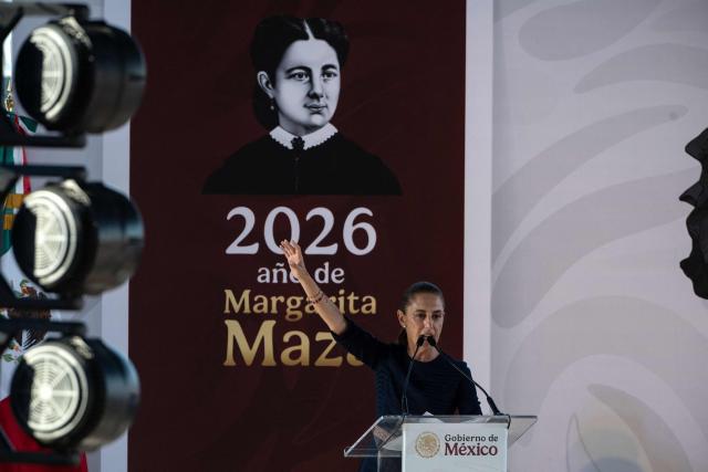 Mexico's President Claudia Sheinbaum gives a speech during the presentation of her second year government report in Tijuana, Baja California state, Mexico on September 19, 2026. (Photo by Guillermo Arias / AFP)