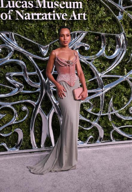 US actress Kerry Washington attends the Lucas Museum of Narrative Art opening night celebration in Los Angeles on September 19, 2026. (Photo by LISA O'CONNOR / AFP)
