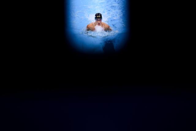 Japan's Shin Ohashi competes in the final of the men's 100m breaststroke swimming event during the 2026 Asian Games at the Tokyo Aquatics Centre in Tokyo on September 21, 2026. (Photo by Yuichi YAMAZAKI / AFP)